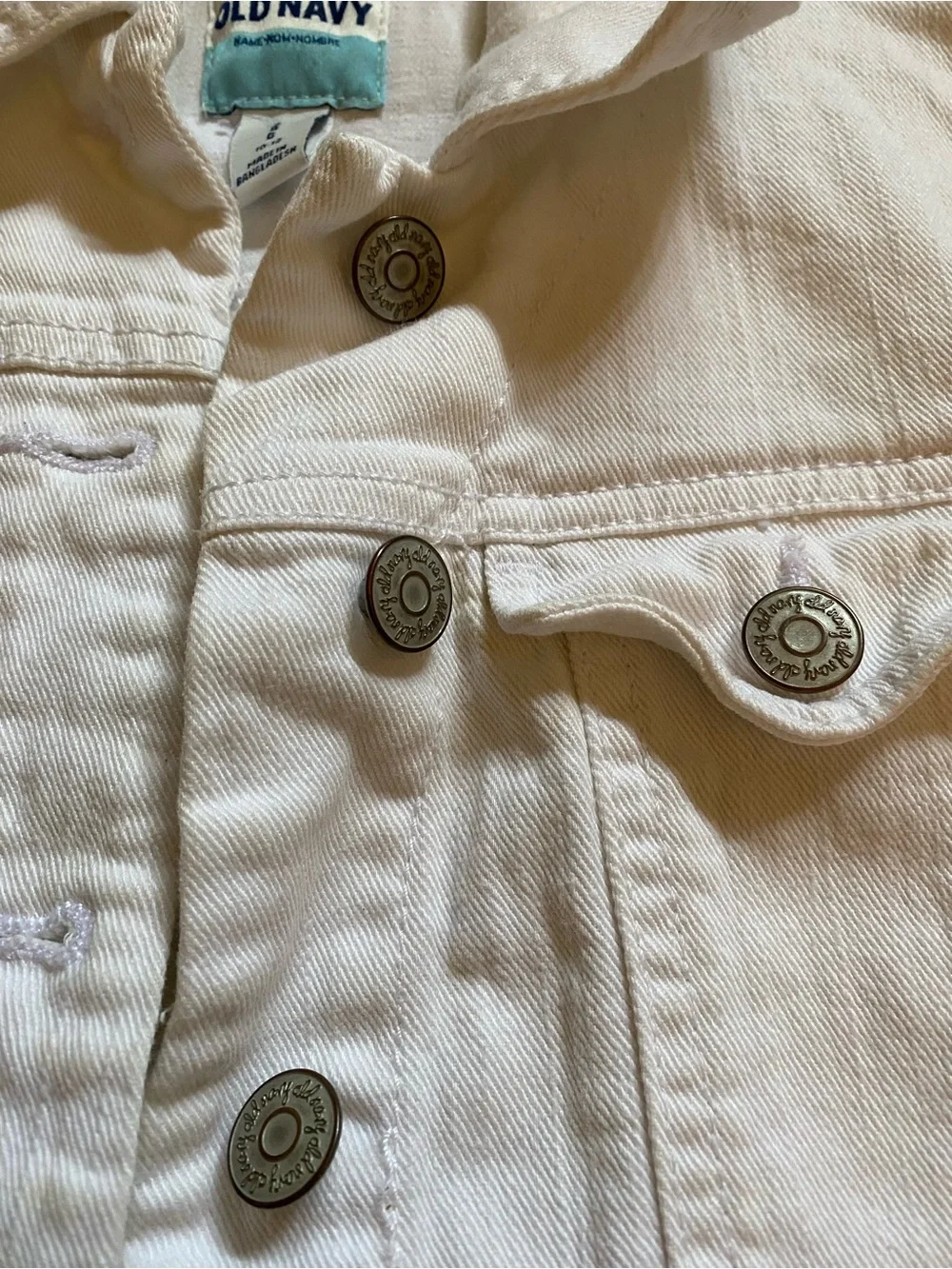 Girl’s Size Large White Denim Jacket